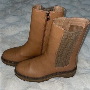 Sam & Libby Tan and Brown Winter Boots with Elastic Panel